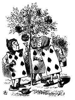 John Tenniel's illustration of the gardeners in Alice in Wonderland